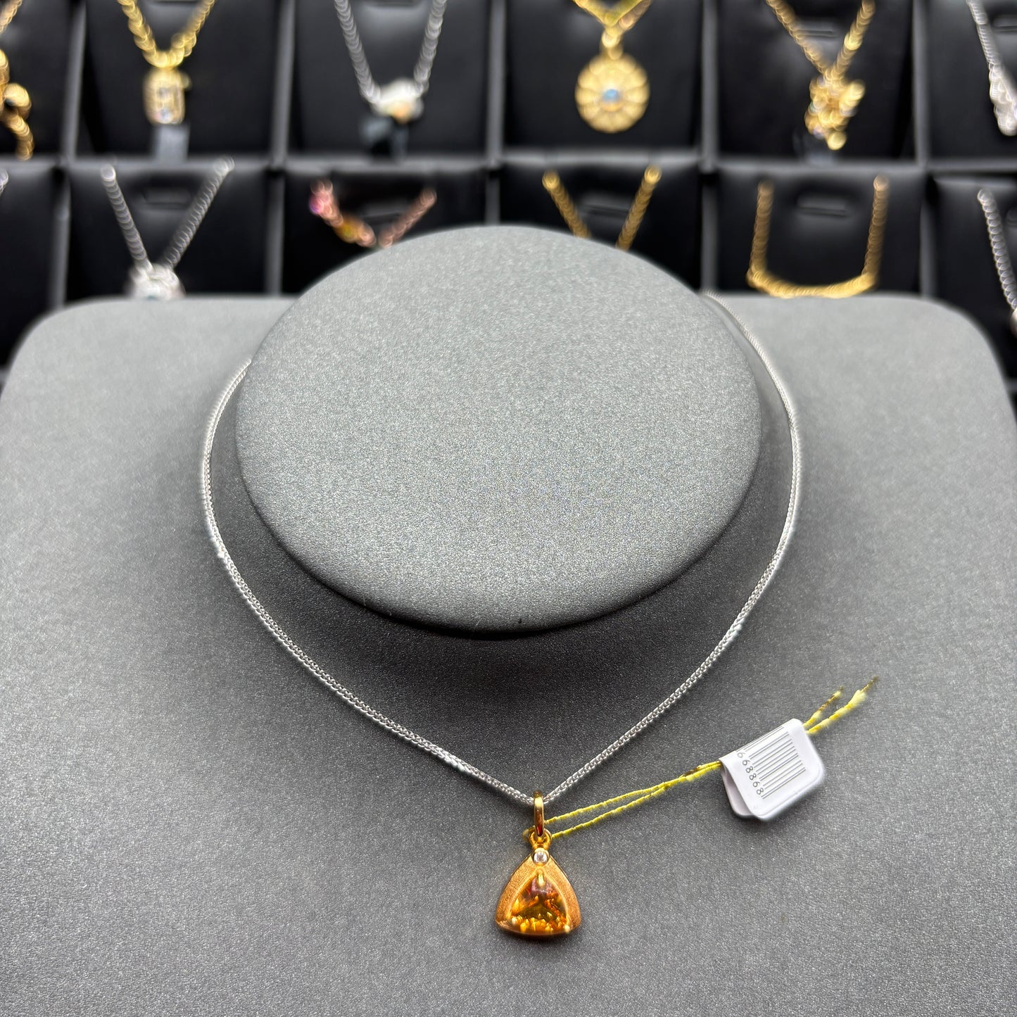 Natural crystal citrine pendant