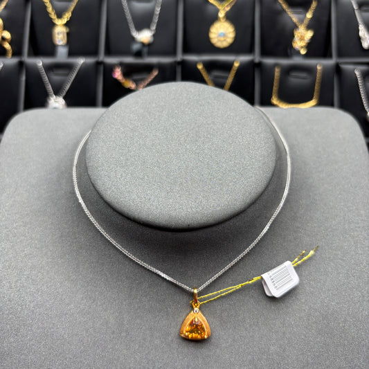 Natural crystal citrine pendant