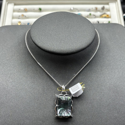 Natural gemstone fluorite pendant