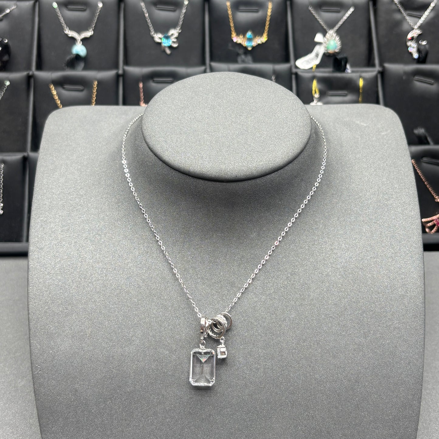 Natural crystal clear quartz pendant