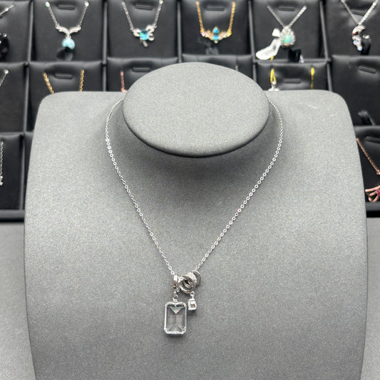 Natural crystal clear quartz pendant