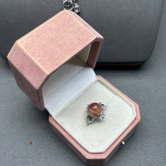 Natural quartz rabbit hair quartz ring